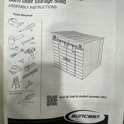 Suncast Modernist 8’x7’ Dual Barn Door Storage Shed 
