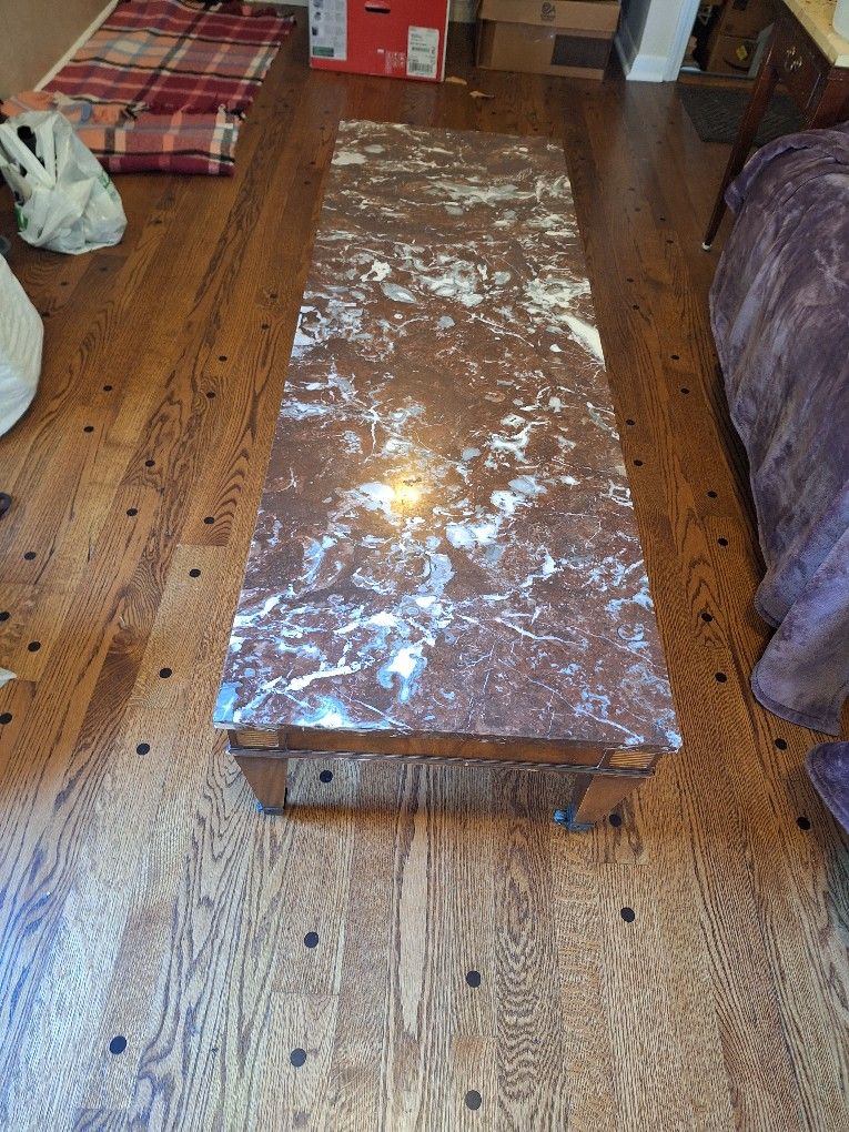Vintage Italy 2 End Tables And Coffee Table With Marble Table Top