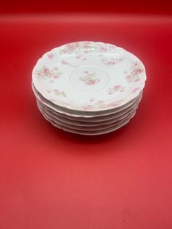 Antique Haviland Limoges 5.25” Scalloped Teacup Saucer - Set of 6