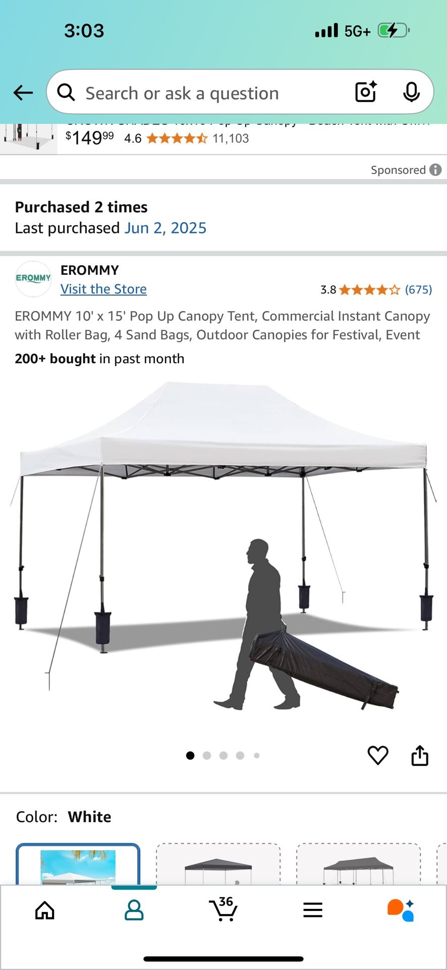 10' x 15' Pop Up Canopy Tent