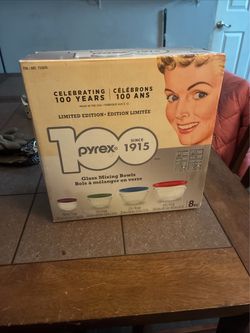 Pyrex 100th Anniversary Limited Edition 8-Piece Glass Mixing Bowl Set