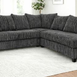 Soft Corduroy gray Sectional on Sale!