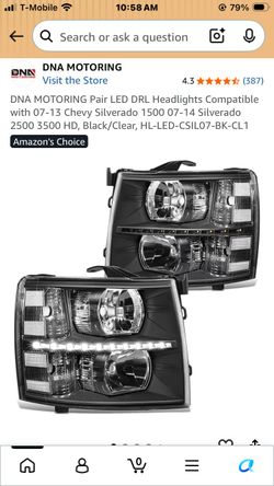 DNA Motoring LED DRL Headlights for Chevy Silverado