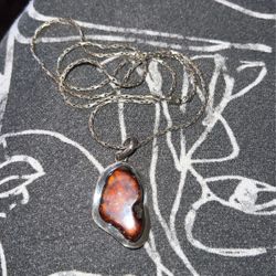 Amber925 silver charm and necklace
