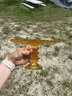 Carnival glass Amber Cake Stand 