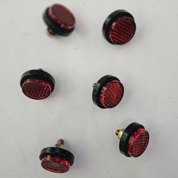 Red Reflectors Motorcycle License Plate Bolts and Nuts Mini Decorative M5 Screw
