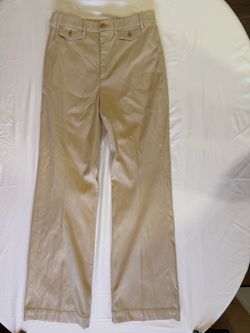 SPANX Khaki Wide Leg M Medium Tall Stretch Twill High Rise Workwear Career