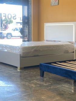 Modern White Queen Bed Frame