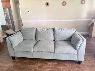 Pastel Blue-Gray 3-Seat Sofa-MOTIVATED SELLER