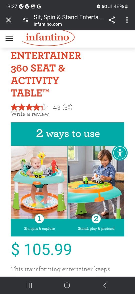 Activity Table 3 In 1 For Toddlers