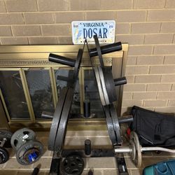 Olympic 2 Inch Plates, Ez Bar & Weight Stand