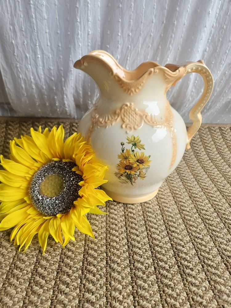 Vintage Flowery Jug For Sale