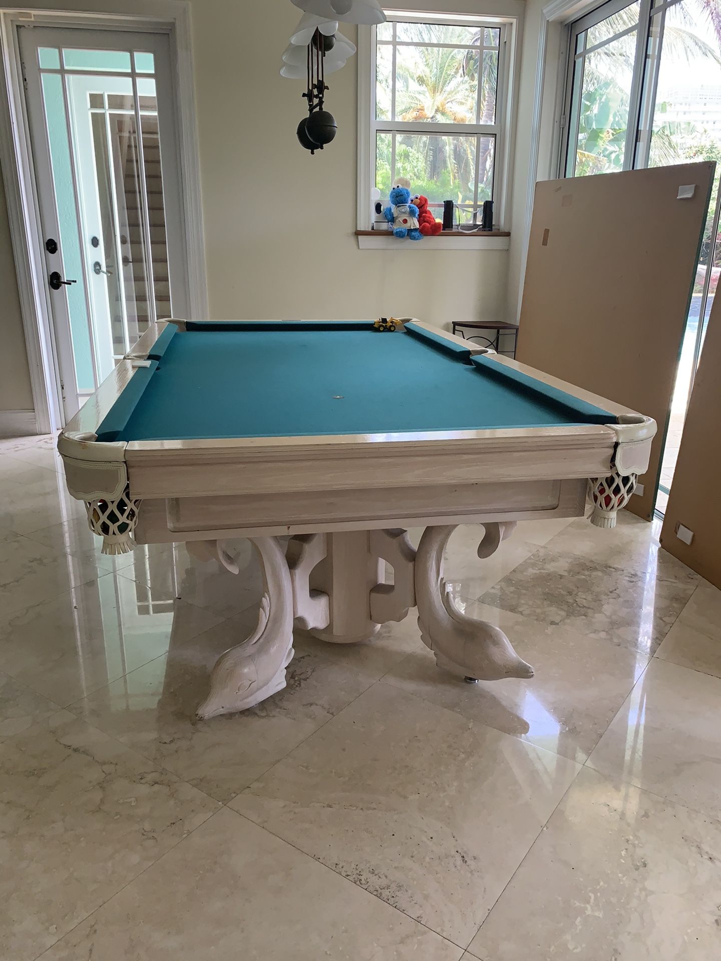 Pool table With unique Carved Dolohin