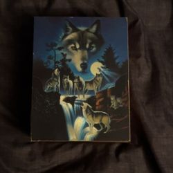 Wood Wolf Box