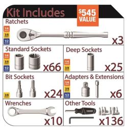 Husky 290 Mechanic Tool Set Brand New Never Opened Before 