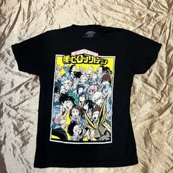 My Hero Academia T-Shirt adult Size MEDIUM Funimation Black Graphic Print multi