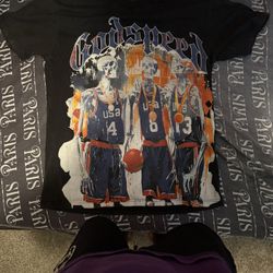 Godspeed black basketball graphic tee.