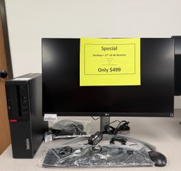 Combo Lenovo Desktop with 27" LG 4K Monitor only $499