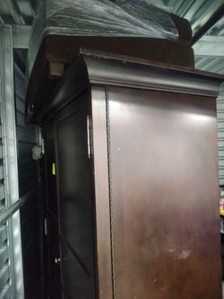 Dark Wood Armoire Wardrobe Cabinet