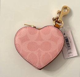 Coach Heart Bag Charm Powder Pink