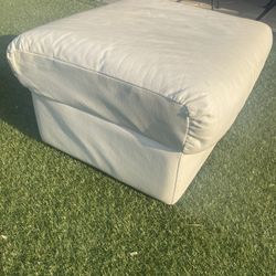 White Leather Ottoman