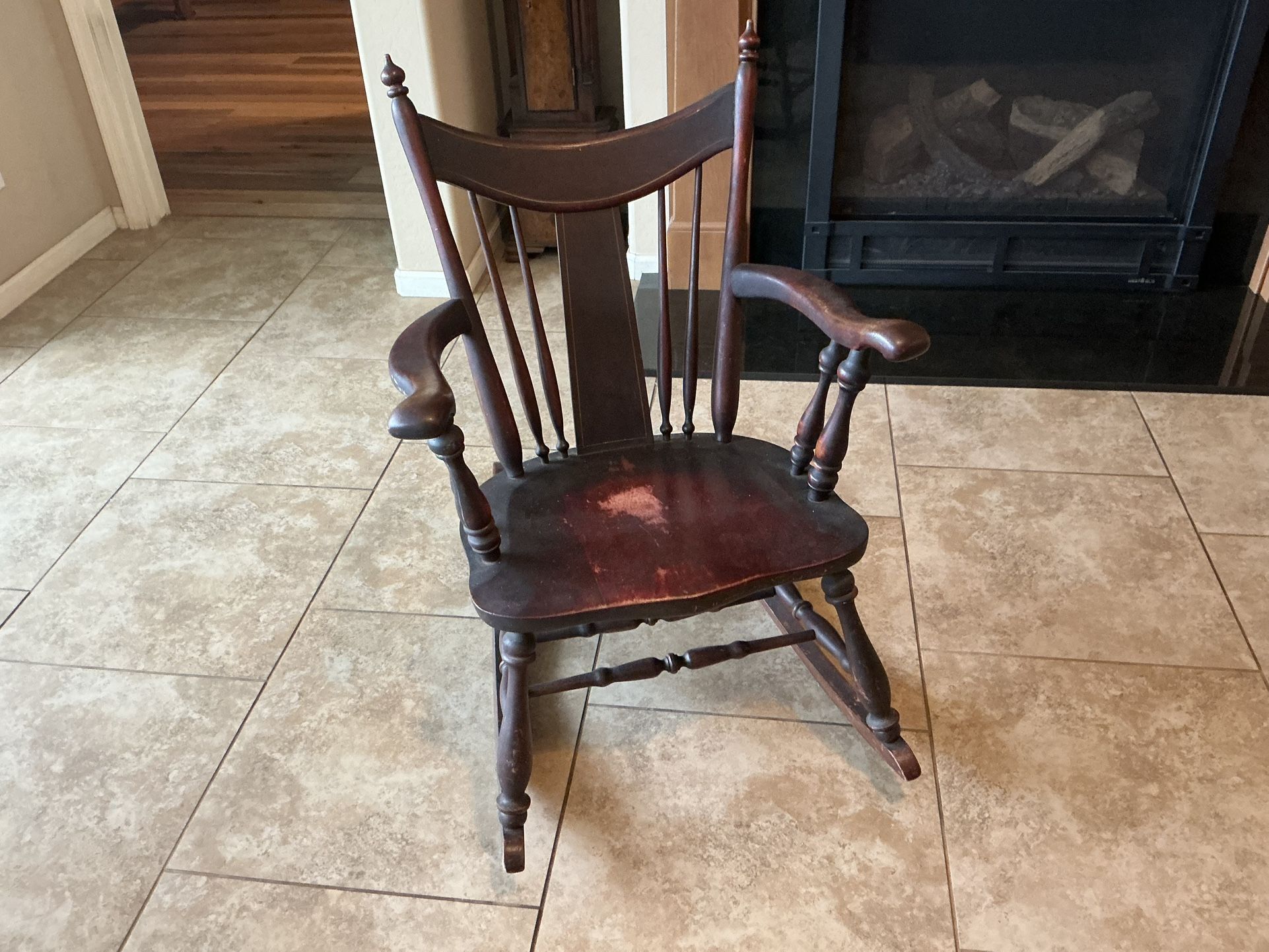 Antique Adult Solid Mahogany Rocking Chair
