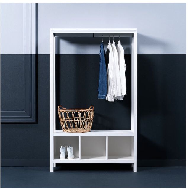 Pristine IKEA Hemnes open wardrobe White