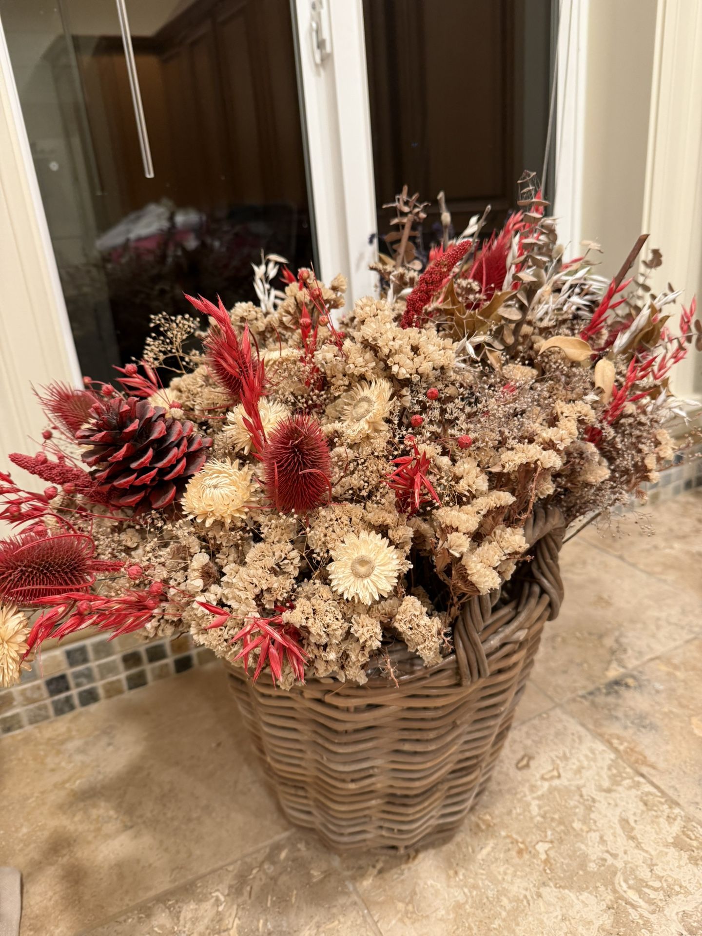 Dried Flowers With Basket