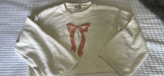 Pink bow oversize top sweater