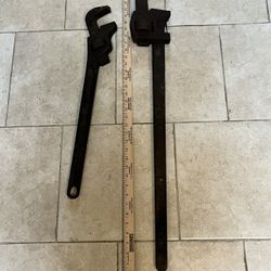 Vintage Lawson Cast Iron Pipe Wrenches