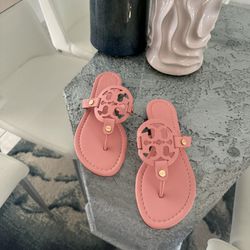 Tory Burch  Pink Leather Sandals  Size 7.5
