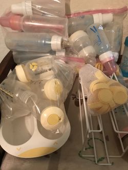 Medela, dr brown, bare and other bottles, and other items