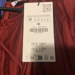 Zara Maroon Beaded Ripple Dress