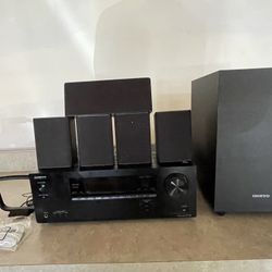 Onkyo Home Audio Theater Receiver & 4 Surround Speakers, & Subwoofer 4K  (2019)