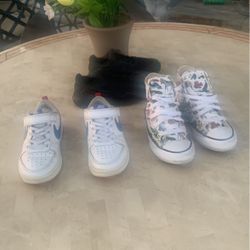 3 Pairs  Lil boy’s Shoes 2 Nikes 1 Converse  all Sz 12 