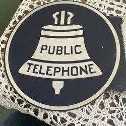 Vintage metal flanged painted sign