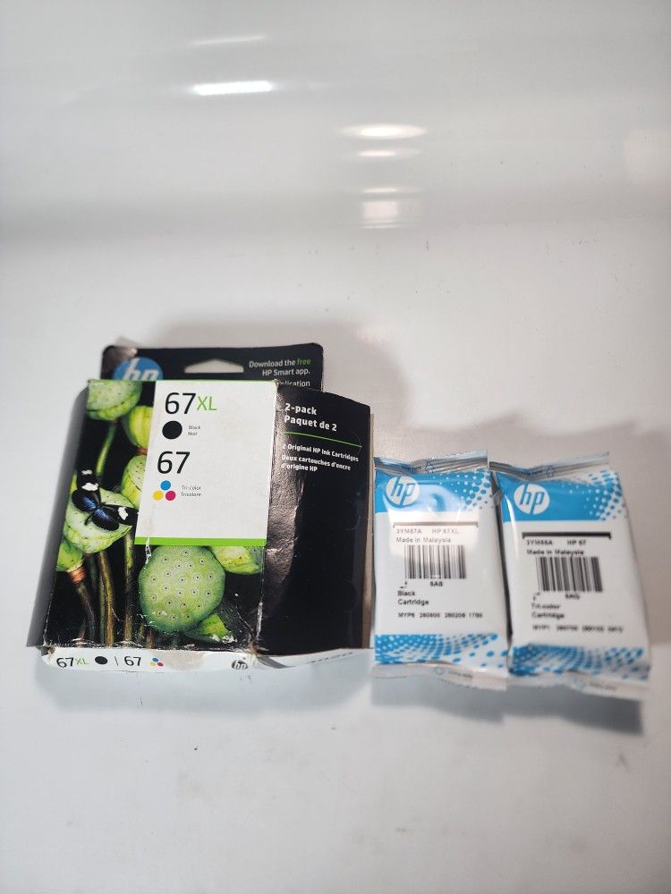HP 67XL/67 2-Pack Ink Cartridges - Black/Tri-color (3YP30AN)