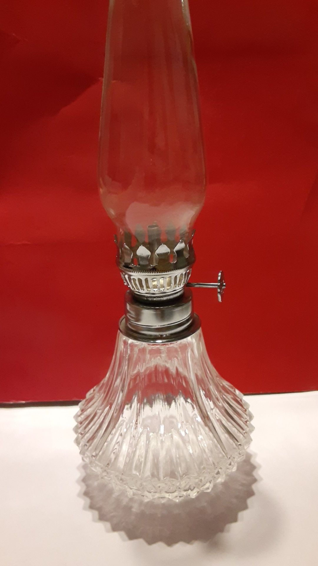 GLASS LAMP 9 1/4 L n 4 inches wide pick up only!
