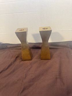 Brass Taper Candleholder Set of Two