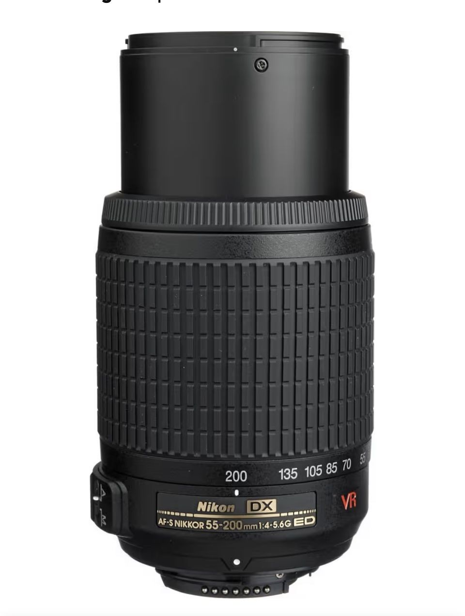 Nikon AFS DX VR ZoomNikkor 55200mm f456G IFED Telephoto Zoom Lens Black