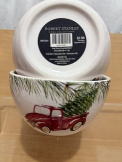 CHRISTMAS 🎄 RED TRUCK  CERAMIC BOWL 🥣 