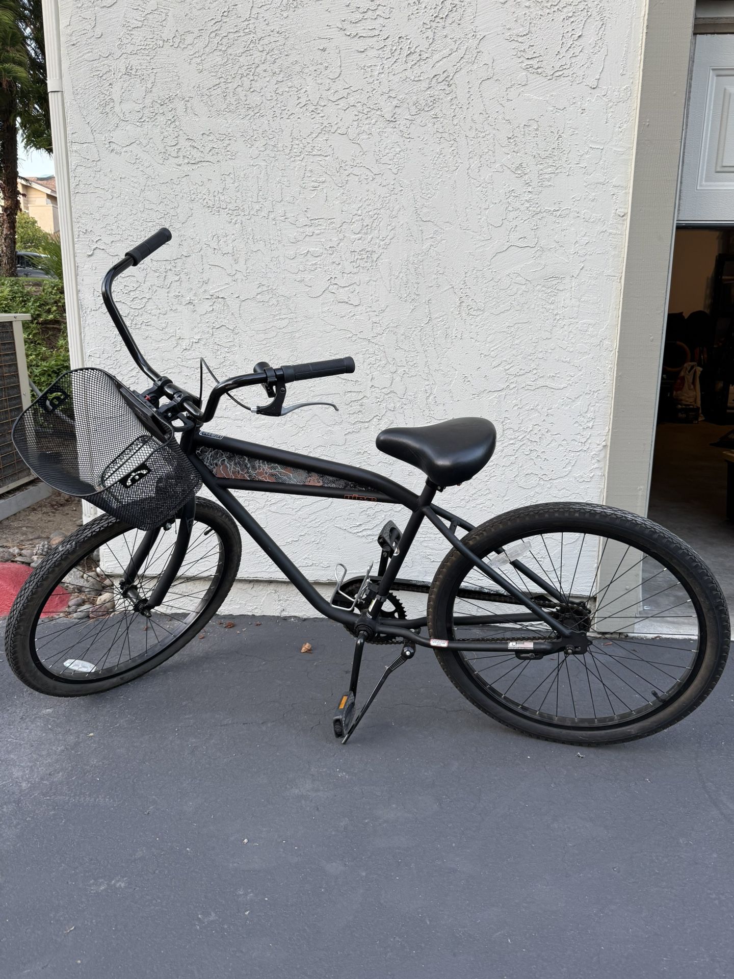 Nirve B1 CB Black Bike Beach Cruiser with removable basket + bell