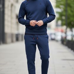 NWT Spyder Active Men's Set: Long Sleeve Shirt & Performance Jogger Blue XL