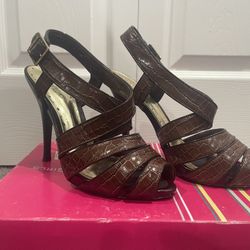 BCBGirls Brown Croc print heels