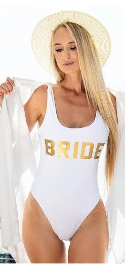 "Bride" One Piece Swimsuit Size Medium