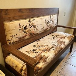 Old Heavy Wood Bench 