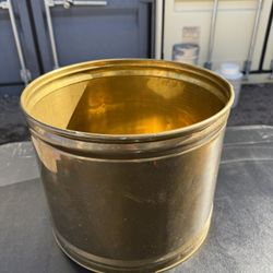 Vintage Brass Cylinder Planter