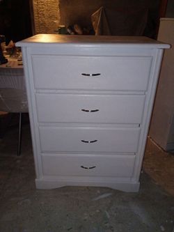 Little white solid wood dresser