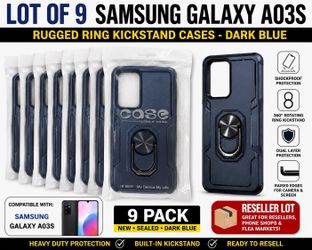 Bulk Lot of 9 New Samsung Galaxy A03S Rugged Phone Cases – Dark Blue