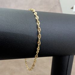 10k Gold Puffed Mariner Bracelet